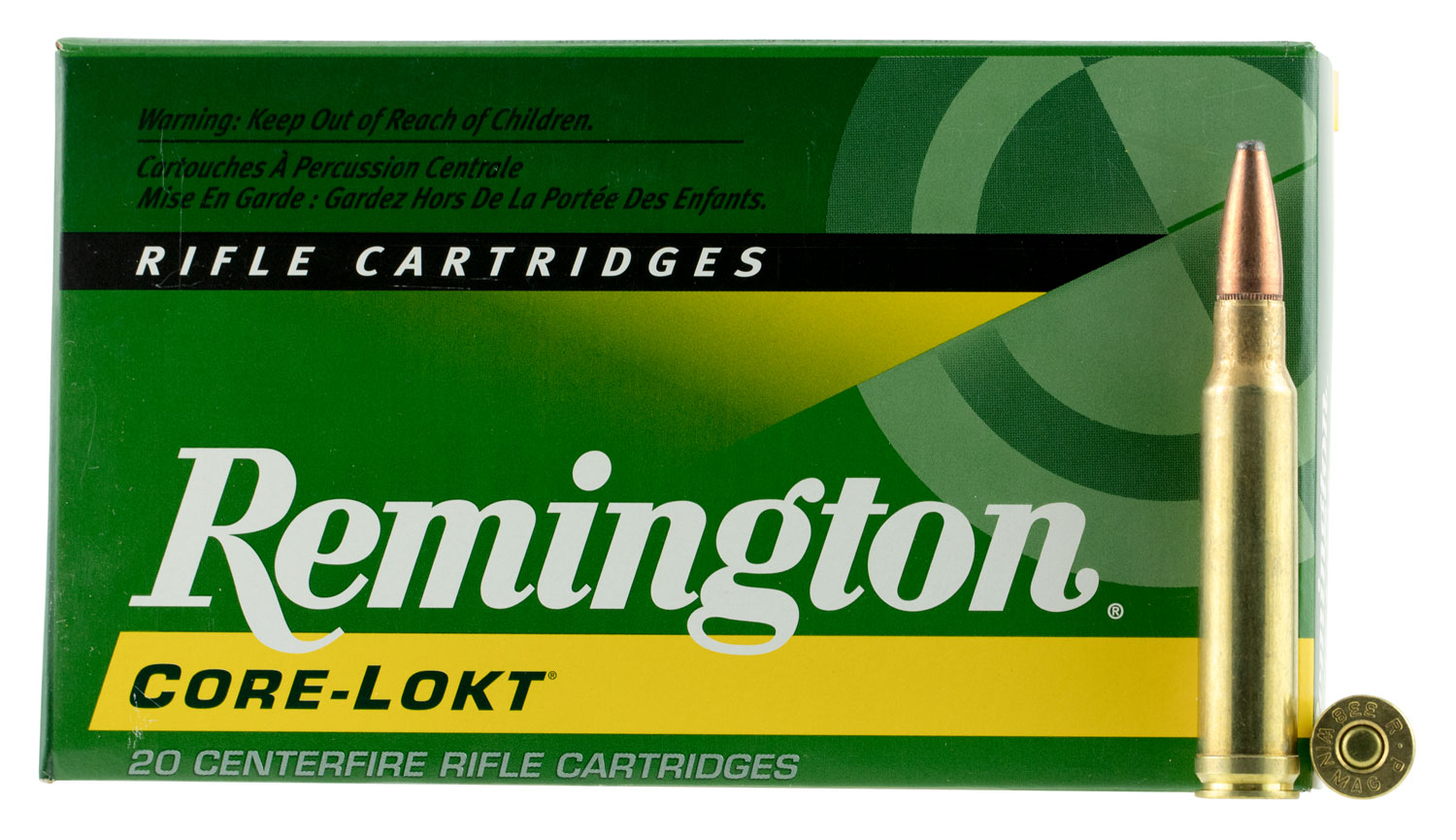 Remington Core-Lokt 250 gr Pointed Soft Point .308 Win Mag Ammo, 20/box - R338W2