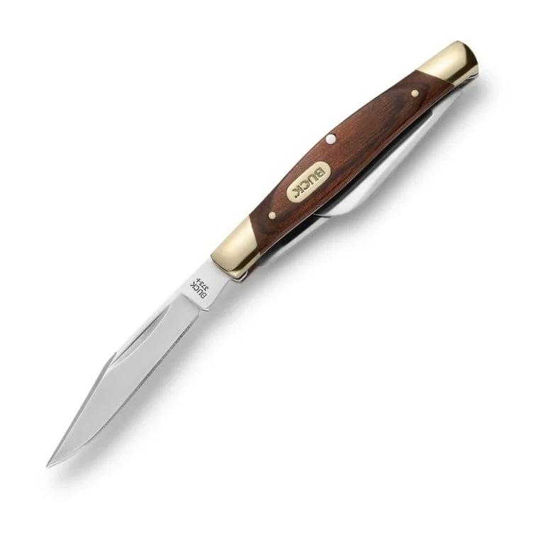 Buck 373 Trio Folding 3 Blade Pocket Knife, Burlwood - 0373BRS-B