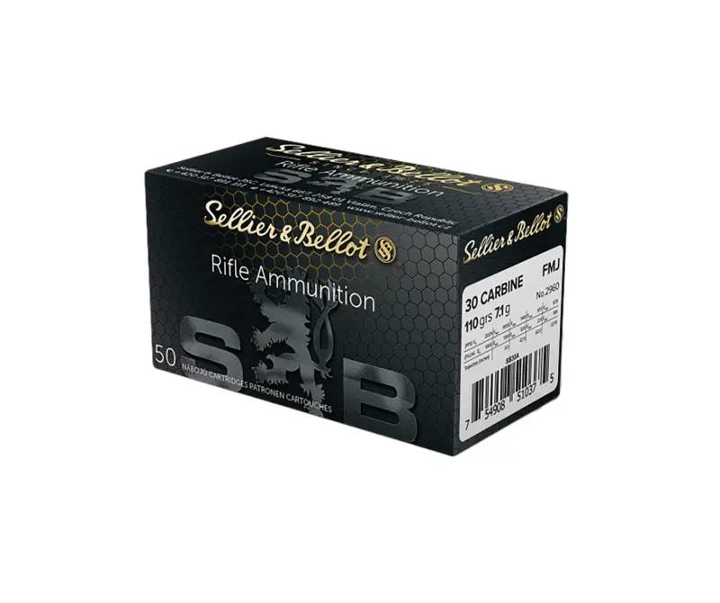 Sellier Bellot SB30A Rifle 30Carbine 110gr Full Metal Jacket 50 Per Box/20 Case