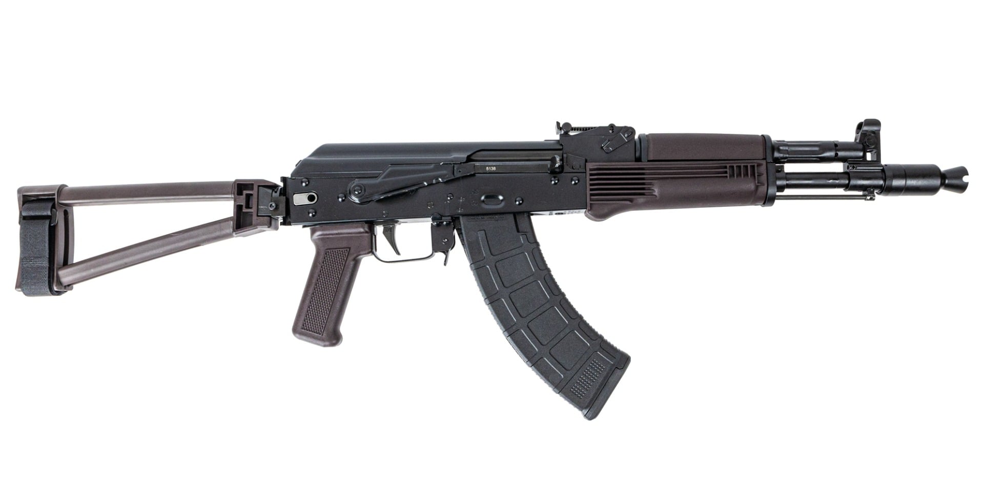 PSA AK-104 Gf5 Side Folding Pistol Classic W/ Triangle Brace, Plum