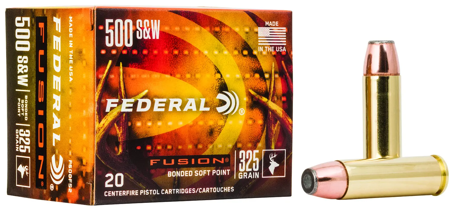 Federal F500FS2 Fusion Handgun 500S Mag 325gr Fusion Soft Point 20 Per Box/10 Case