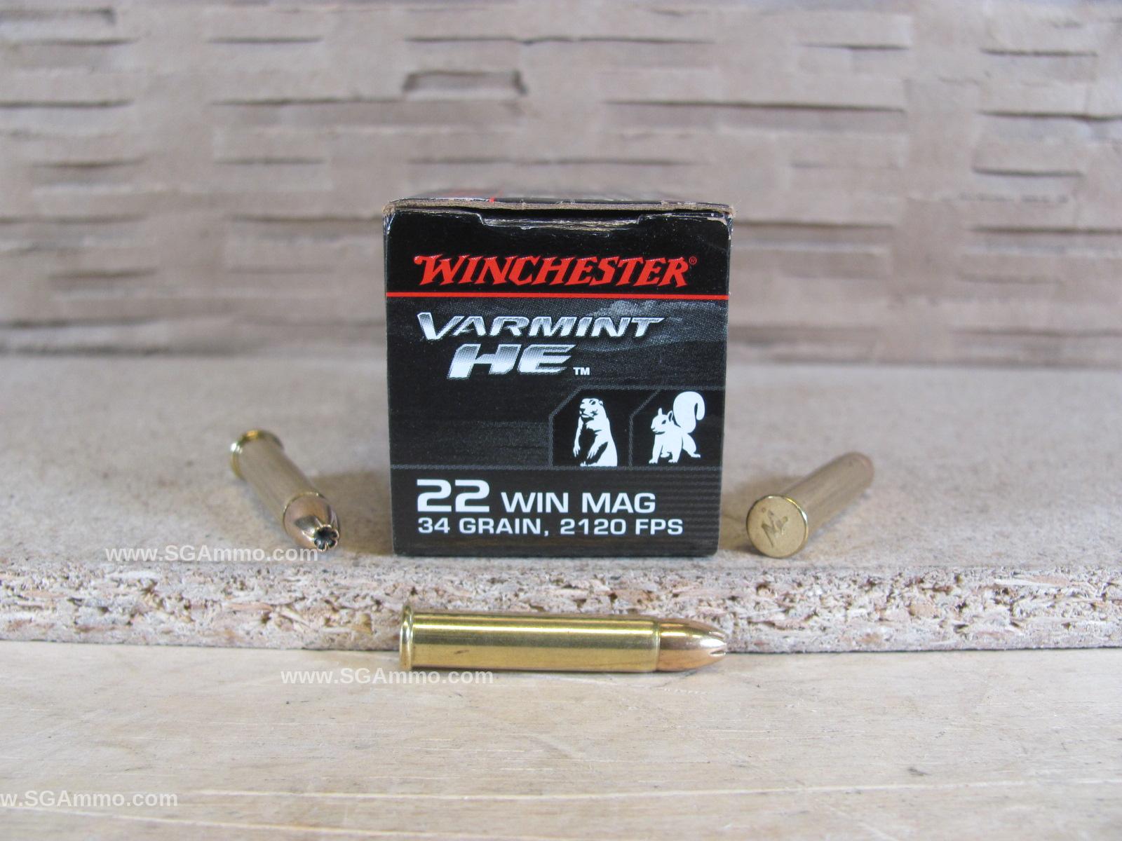 2000 Round Case – 22 Winchester Magnum 34 Grain JHP Hollow Point Ammo – S22WM