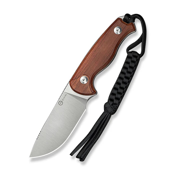 CIVIVI Timberbark Fixed Blade Drop Point Knife, Guibourtia - C23094-4