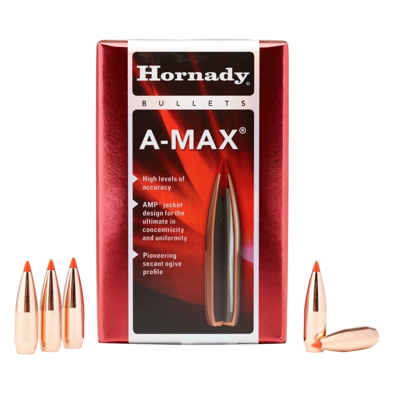 Hornady 30 Cal (.308) 168gr A-Max Bullets, 100 Count – 30502