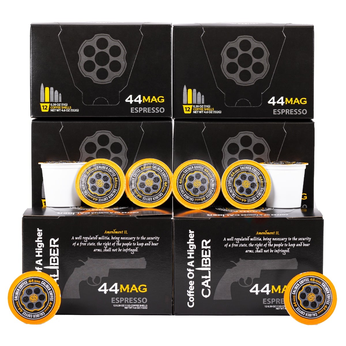 Caliber Coffee .44 Mag Espresso Roast, 72 Pod Bundle (6 boxes)