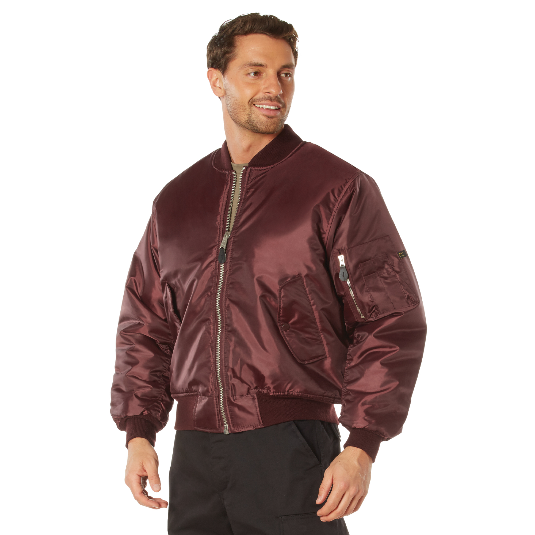 Rothco Ma-1 Flight Jacket - Maroon, Medium