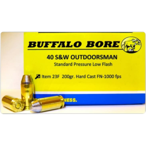 Buffalo Bore Ammunition 23F/20 Outdoorsman 40 S&W 200 GR Hard Cast Flat Nose - 20rd Box
