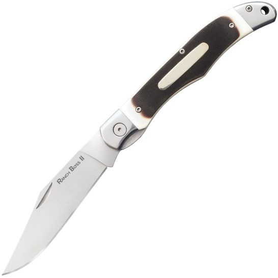 Cold Steel Ranch Boss II Folding Knife Clip Point - Durable Construction, Ideal for Outdoor and Ranch Use - CS-20NPM1Z