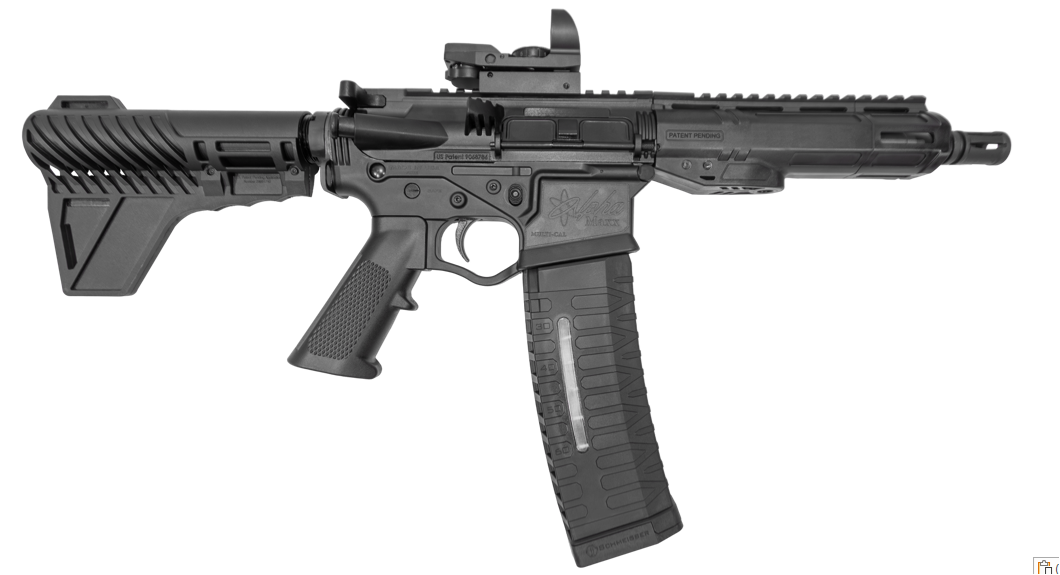 ATI Alpha 7.5" 5.56 60rd AR Pistol, Black with Duosight Optic and Rear Blade- ATIGAX5567MLB60D