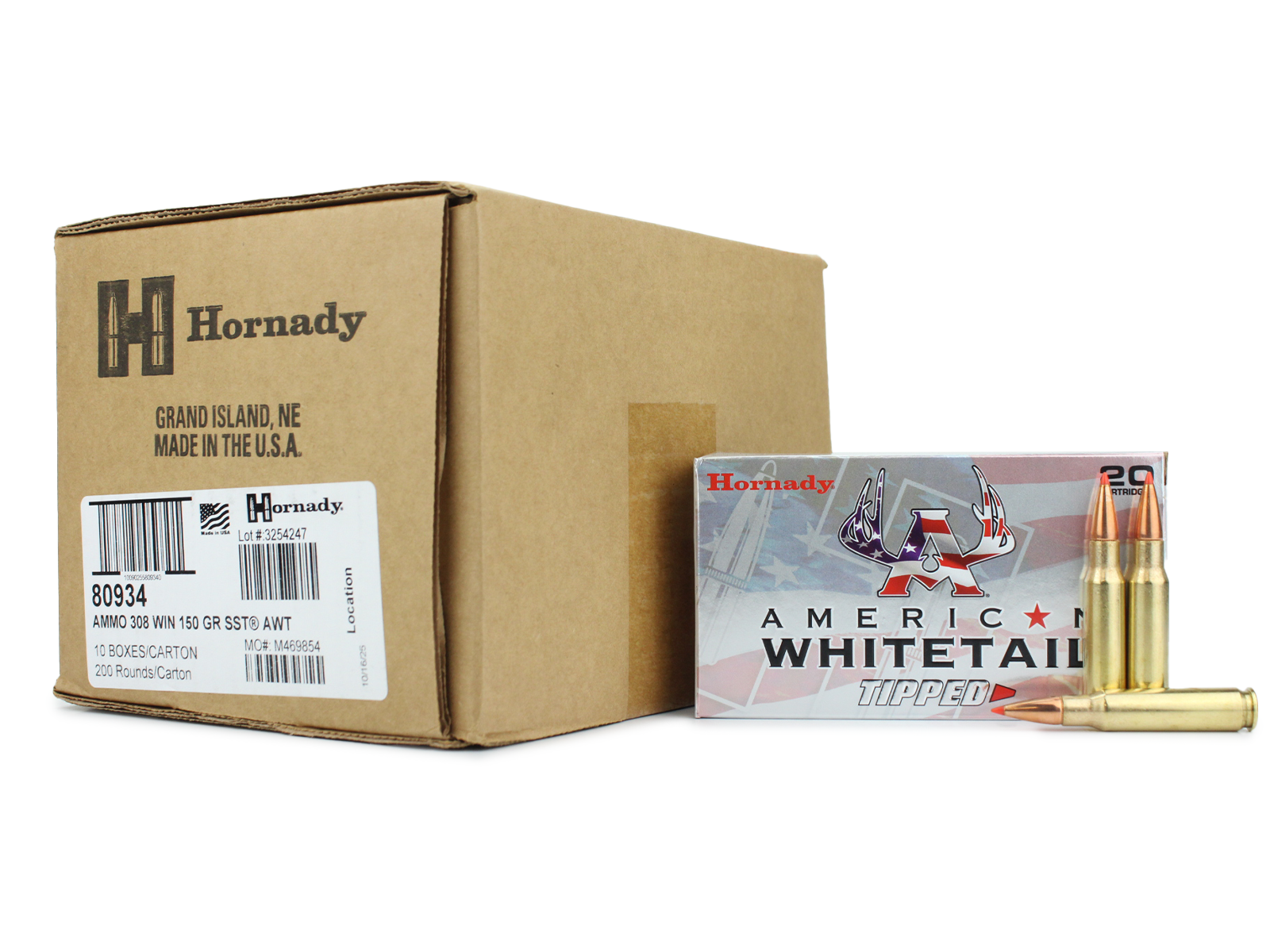 Hornady American Whitetail Tipped .308 Winchester 150 Gr SST (Case)