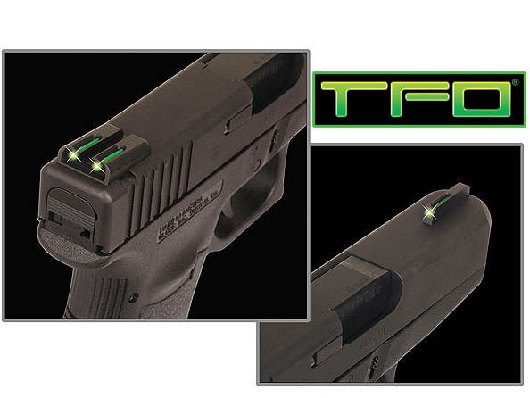TruGlo TFO Sight Set Tritium / Fiber Optic Green Front, Yellow Rear, Fits Glock 42 - TG131GT1B