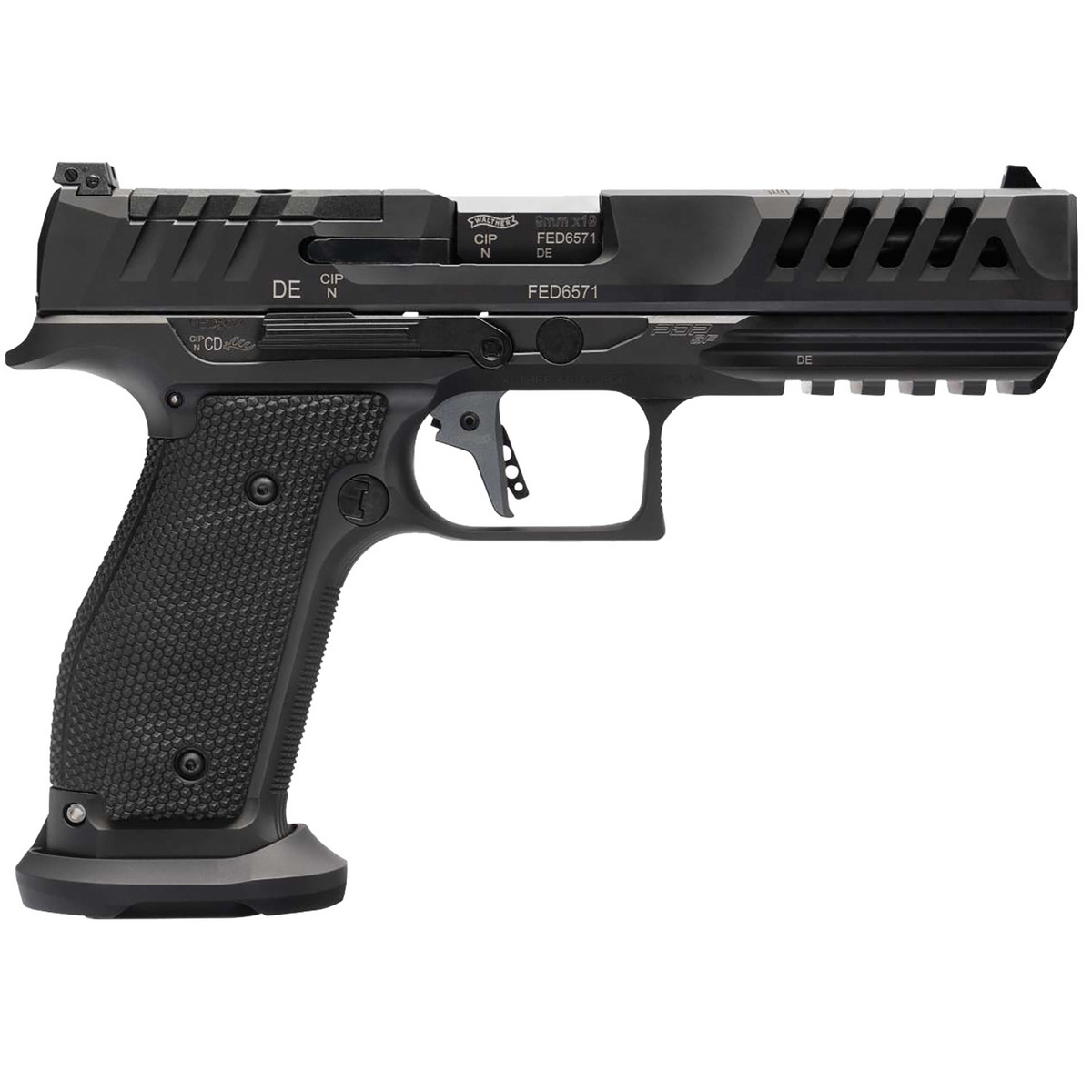 Walther Arms PDP SF Match 9mm 5" 10rds Pistol, Black - High-Performance - 2880024