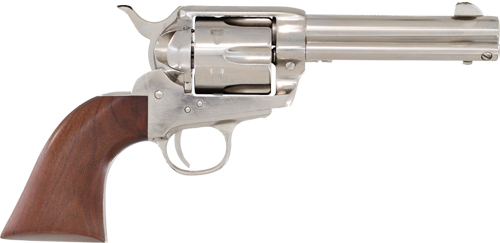 Cimarron Pistolero 9mm Revolver - Nickel/Walnut Finish