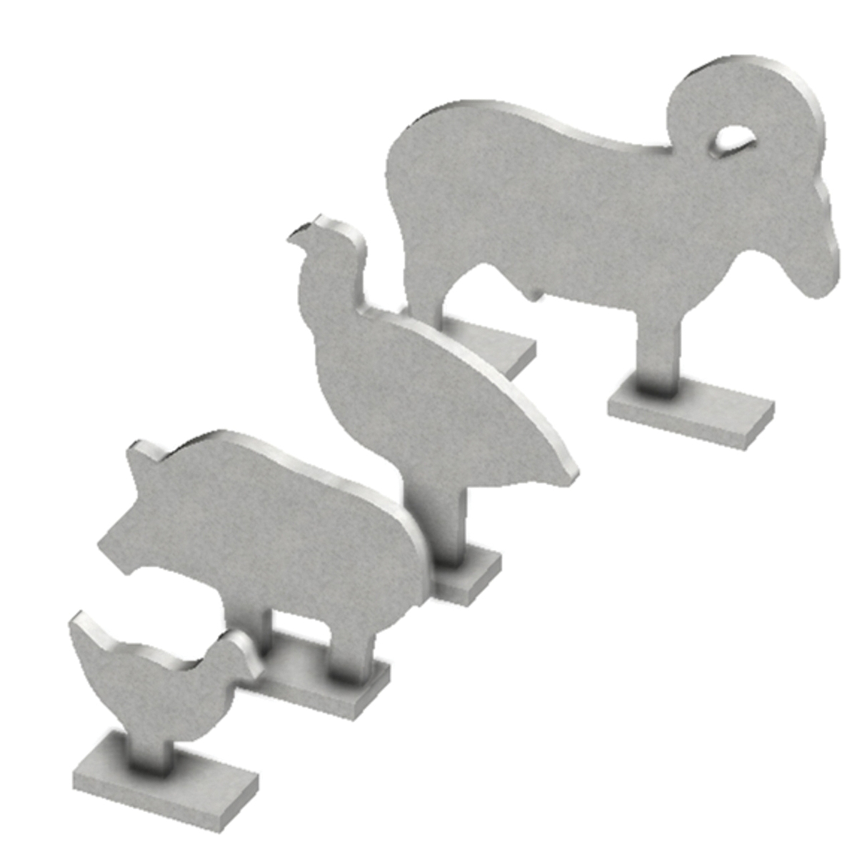 Birchwood Casey Silhouette Knock Over Target, Silver Pack of 4