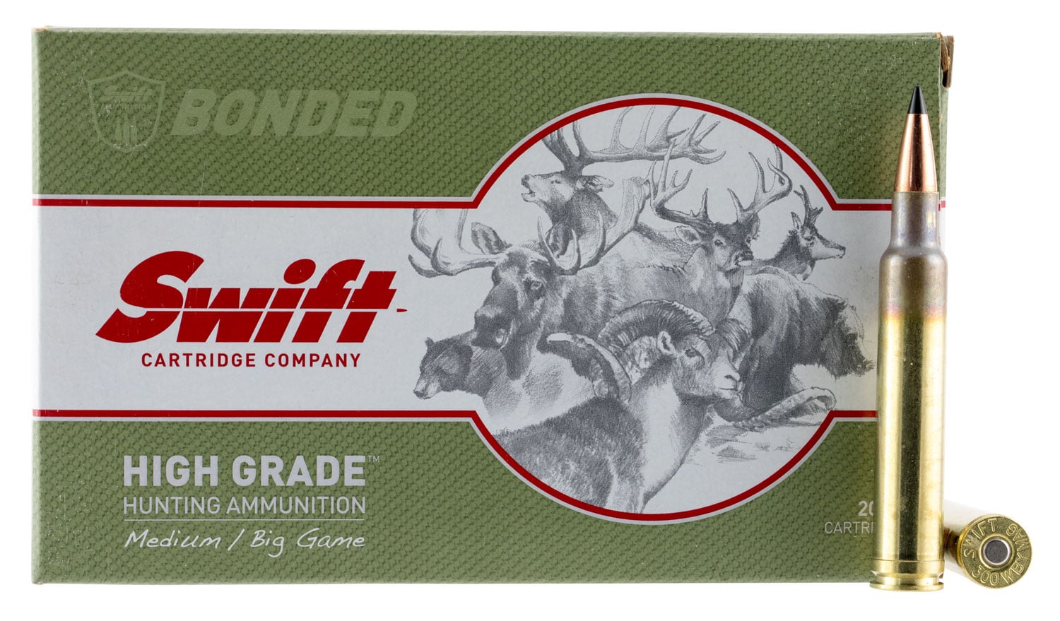Swift Bullet Company Scirocco 180 gr Spitzer Boat Tail .300 Weatherby Mag Ammo, 20/box - 10044