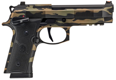 Beretta 92XI Combat 9mm, 4.7" Barrel, 10+1, Tiger Stripe Camo, Rail, Ambi