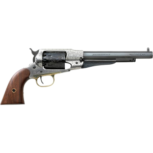 Pietta 1858 Remington Old Silver Black Powder Revolver 44 Caliber 8" Blued Barrel Silver Frame Walnut Grip
