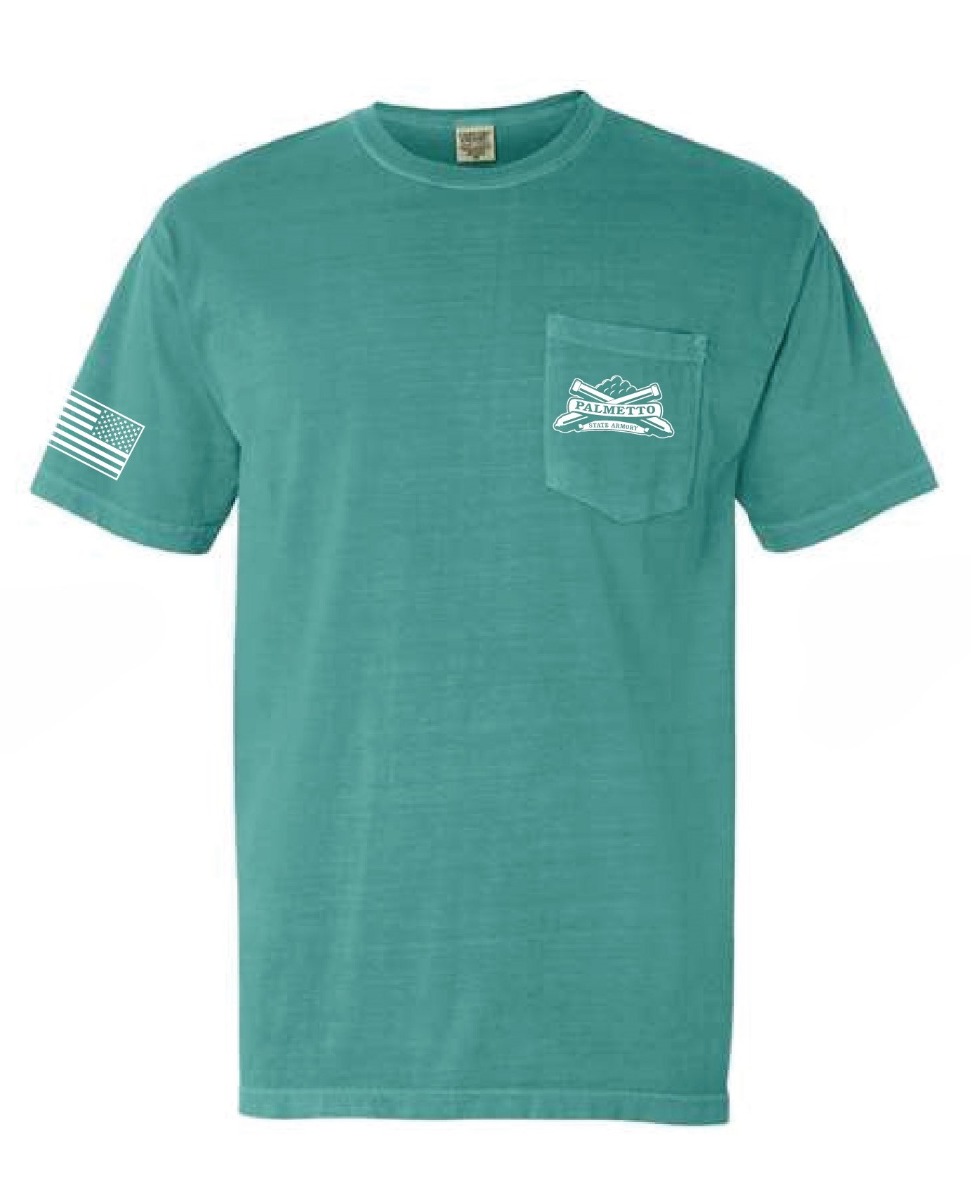PSA Comfort Colors Pocket T-Shirt - 3XL - Seafoam w/White Logo