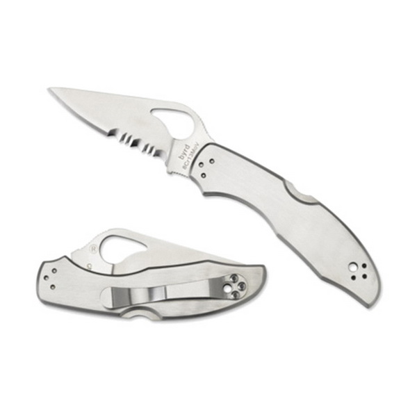 Spyderco byrd Meadowlark 2 Drop Point Second Generation Folding Knife, 2.938", Combination Edge - BY04PS2