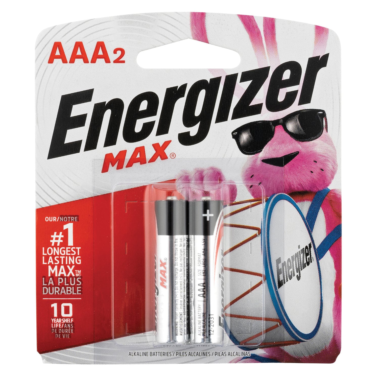 Energizer Max AAA Alkaline Battery 1.5 V - Reliable Power Source - E92BP-2