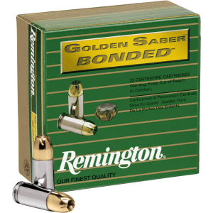 Remington Ammunition 29407 Golden Saber Bonded 357 Sig 125 gr Brass Jacket Hollow Point (BJHP) - 20rd Box
