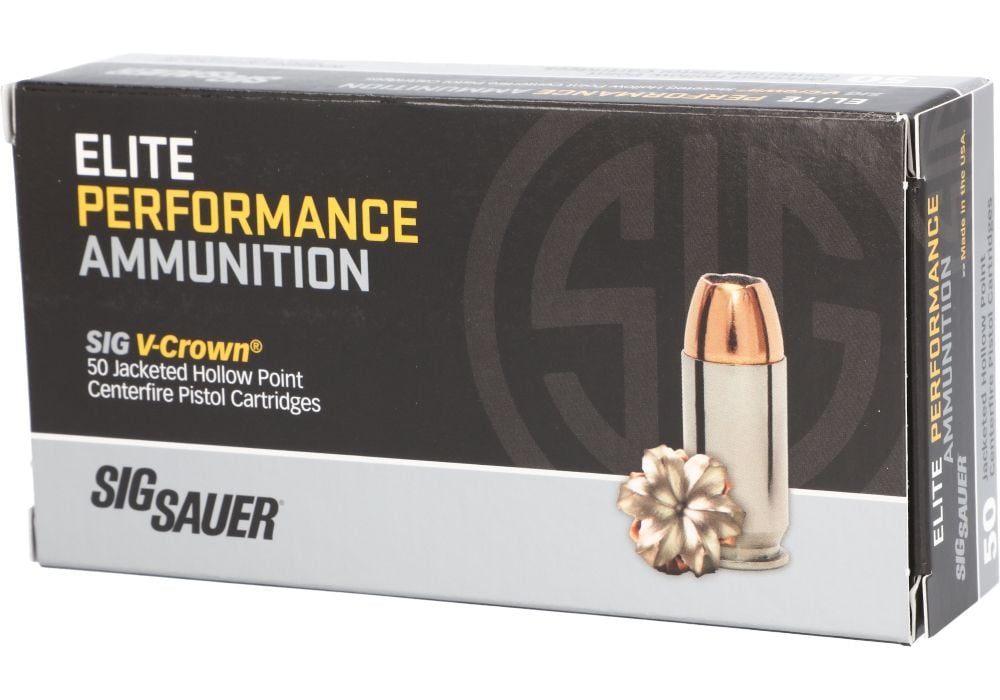Sig Sauer Elite Performance V-Crown 180 gr Jacketed Hollow Point .40 S&W Ammo, 20/box - E40SW250