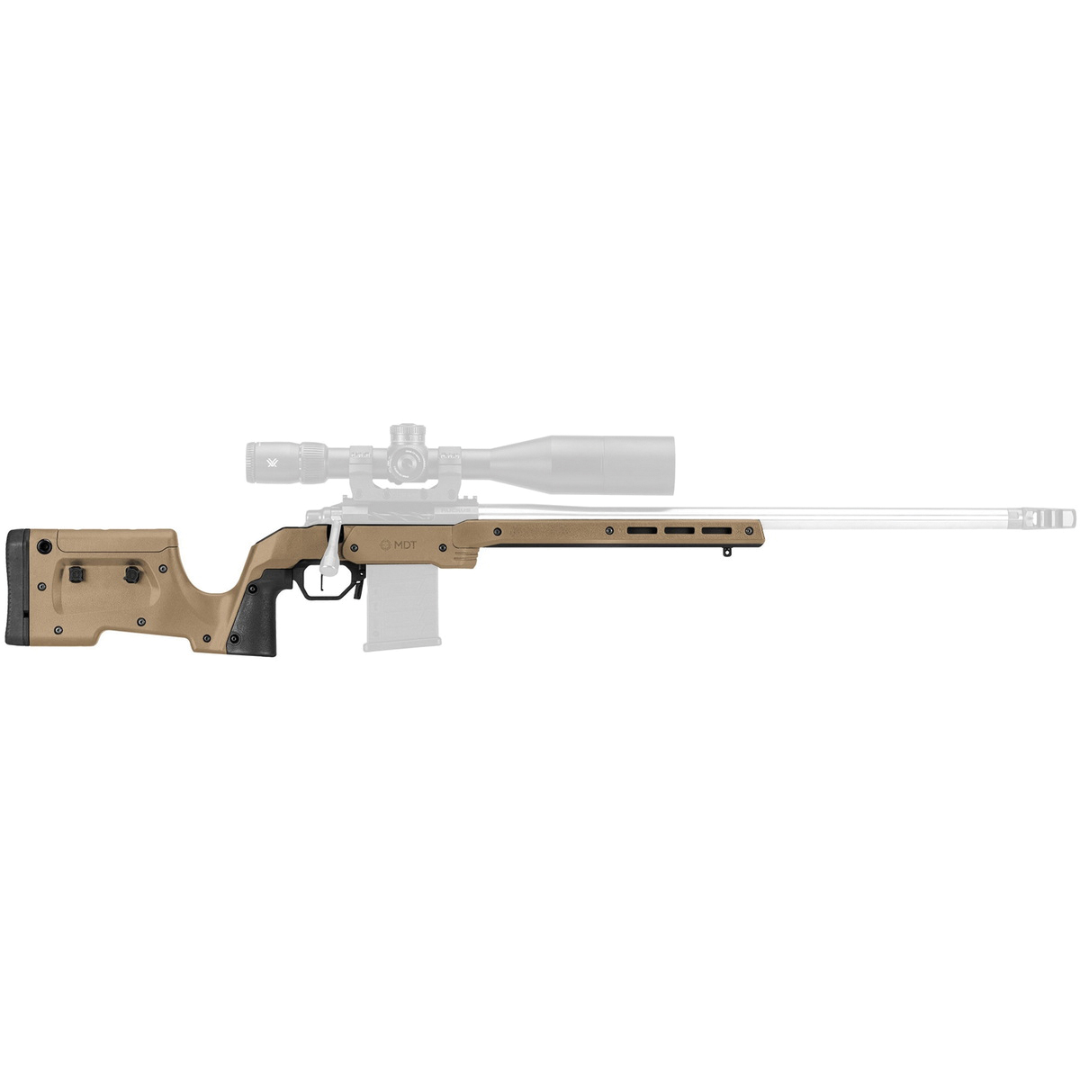 MDT XRS Rifle Chassis System Fits Ruger American Flat Dark Earth -For Superior Accuracy - 105345-FDE