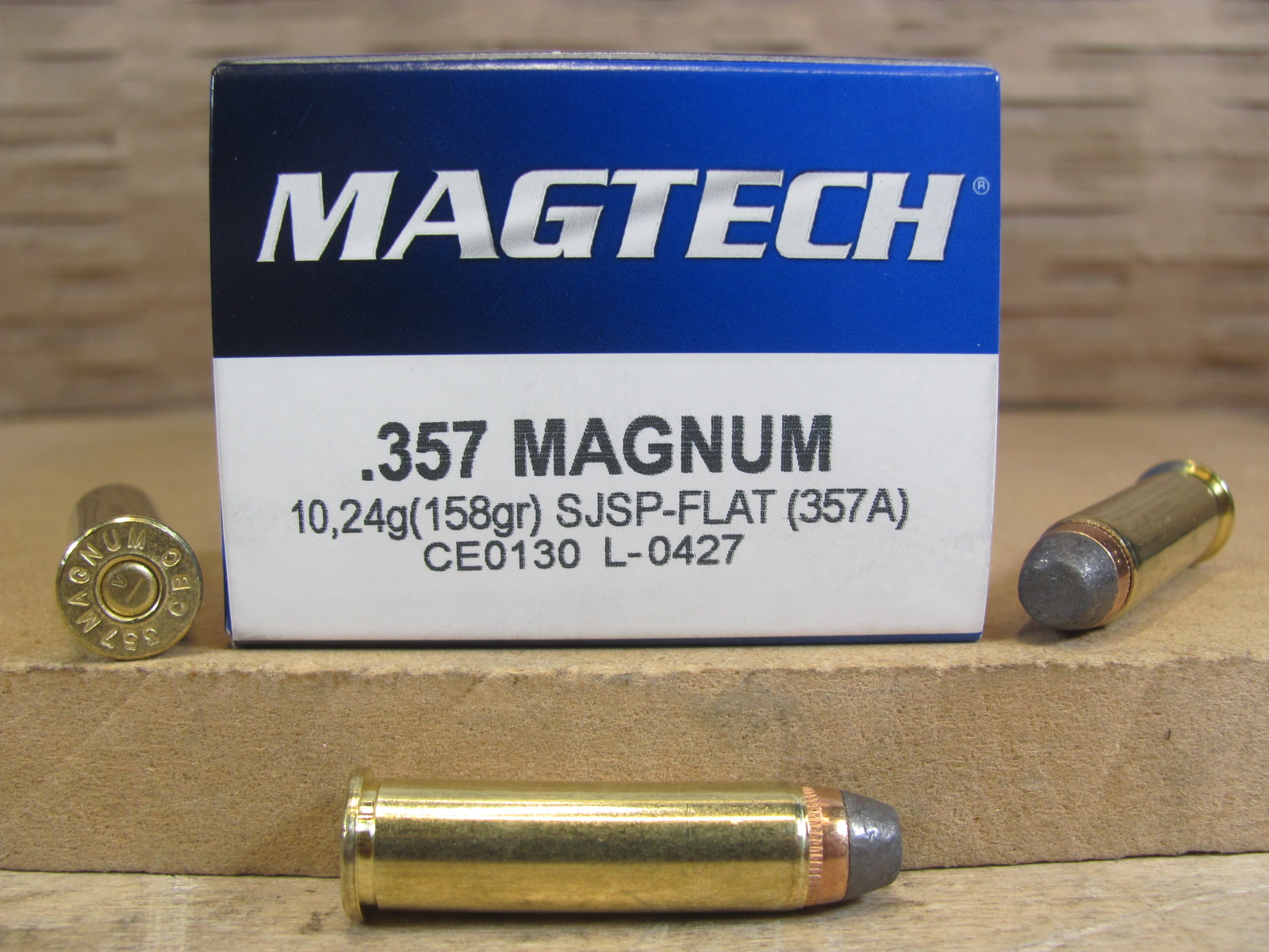 50 Round Box – 357 Magnum 158 Grain Flat Soft Point Ammo by Magtech – 357A