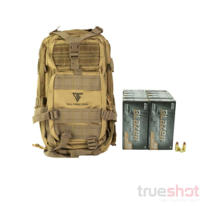 BACKPACK DEAL: Tan Full Forge Gear Backpack and 500 Rounds of Ammo - CCI 9mm 115 Grain