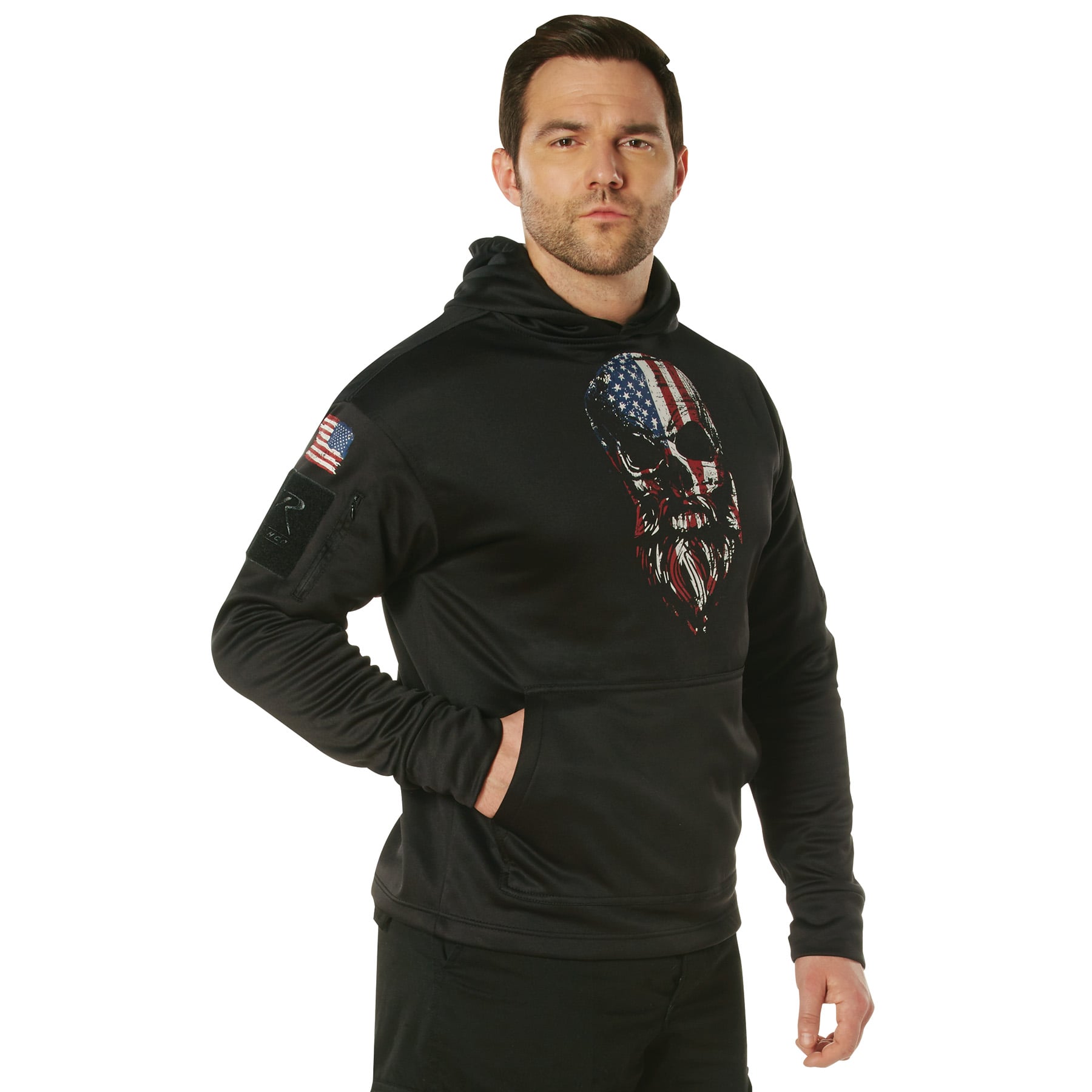 Rothco Bearded Skull Concealed Carry Hoodie - Black, X-Large