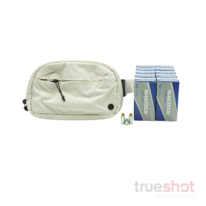 BUNDLE DEAL: White Vertx Everyday Fanny Pack 2.0 and 500 Rounds of Ammo - Magtech 9mm 115 Grain Steel