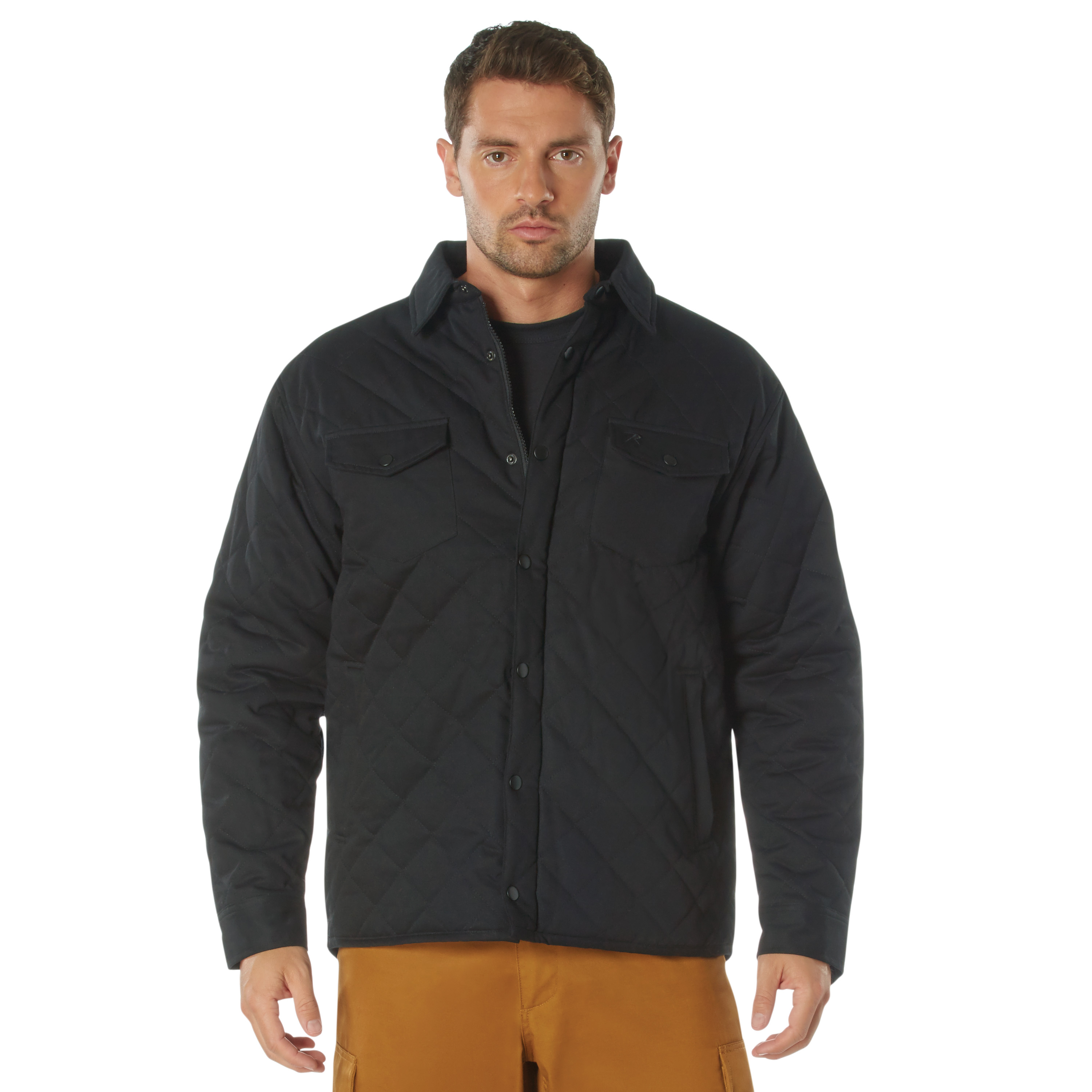 Rothco Diamond Quilted Cotton Jacket - Black, Large