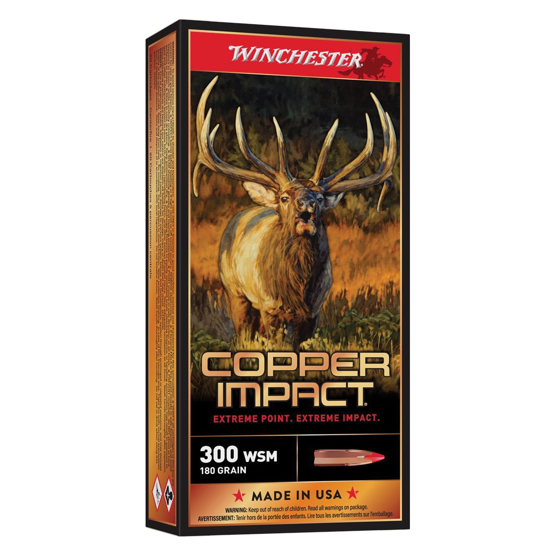 Winchester Copper Impact .300 WSM 180 gr Ammo Extreme Point Lead-Free - 20rds - X300SCLF2
