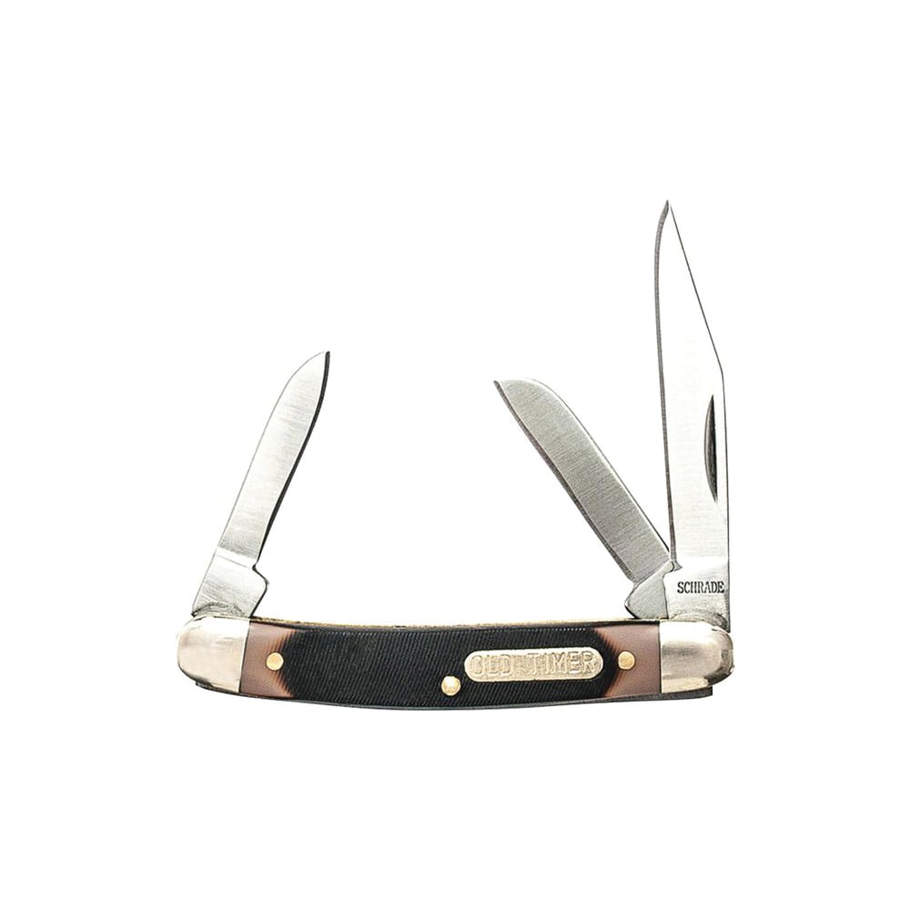 Old Timer Junior Folding Knife Clip Point/Pen/Sheepsfoot, Brown