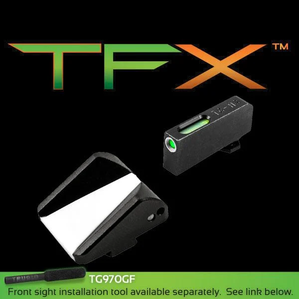 Truglo TFX Tritium Fiber Optic XTREME Handgun F.A.S.T. Sights Fit Glocks Except 42/43 M.O.S. - F.A.S.T Rear Sight / TFX Front Sight - White