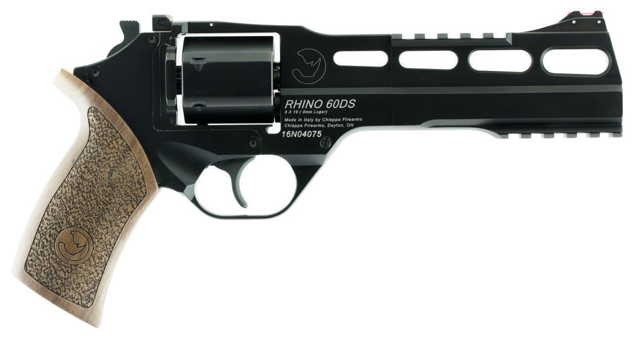 Chiappa Rhino 9mm Revolver 60DS - 6" Barrel, 6 Rounds