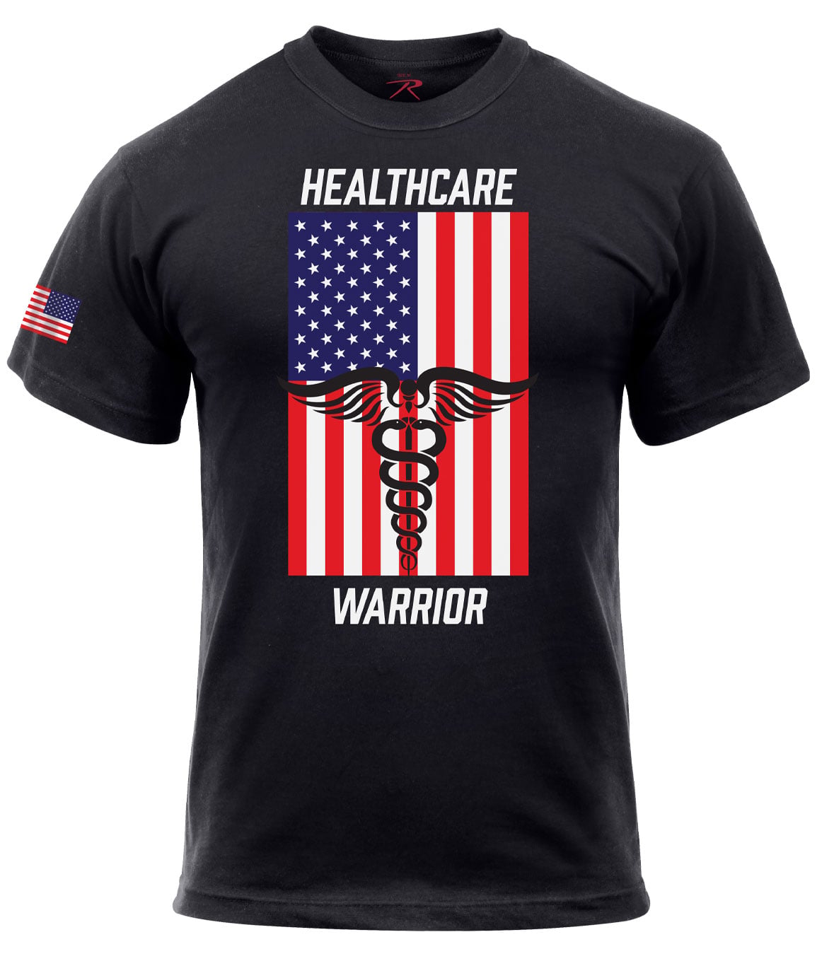 Rothco Healthcare Warrior Us Flag T-Shirt - Black, Large