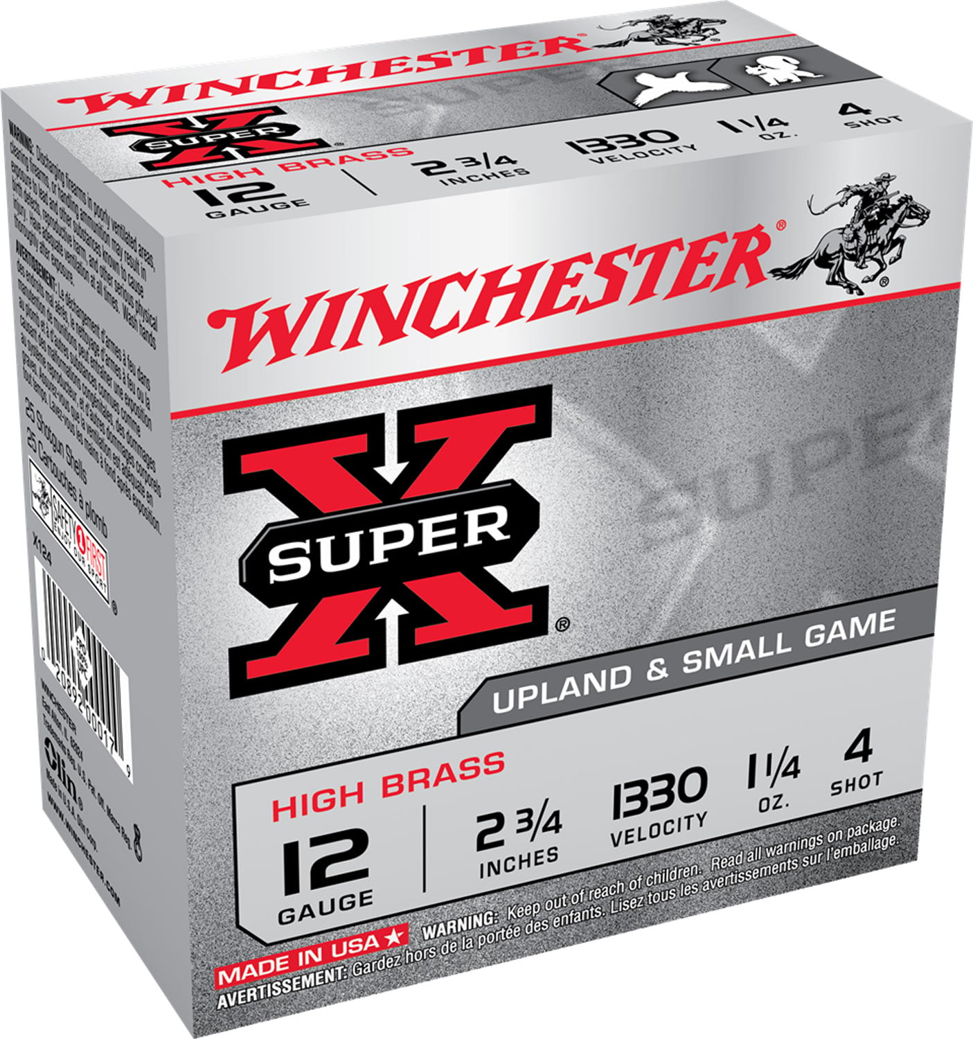 Winchester Ammunition Super-X High Brass 2.75" 20 Gauge Ammo 8, 25/box - X208