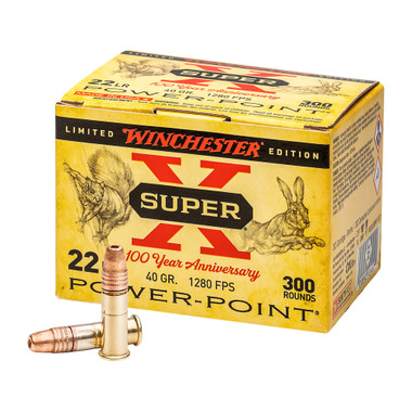 Winchester Super-X Power Point 22 Long Rifle 40 Grain Round Nose 300 Round Box