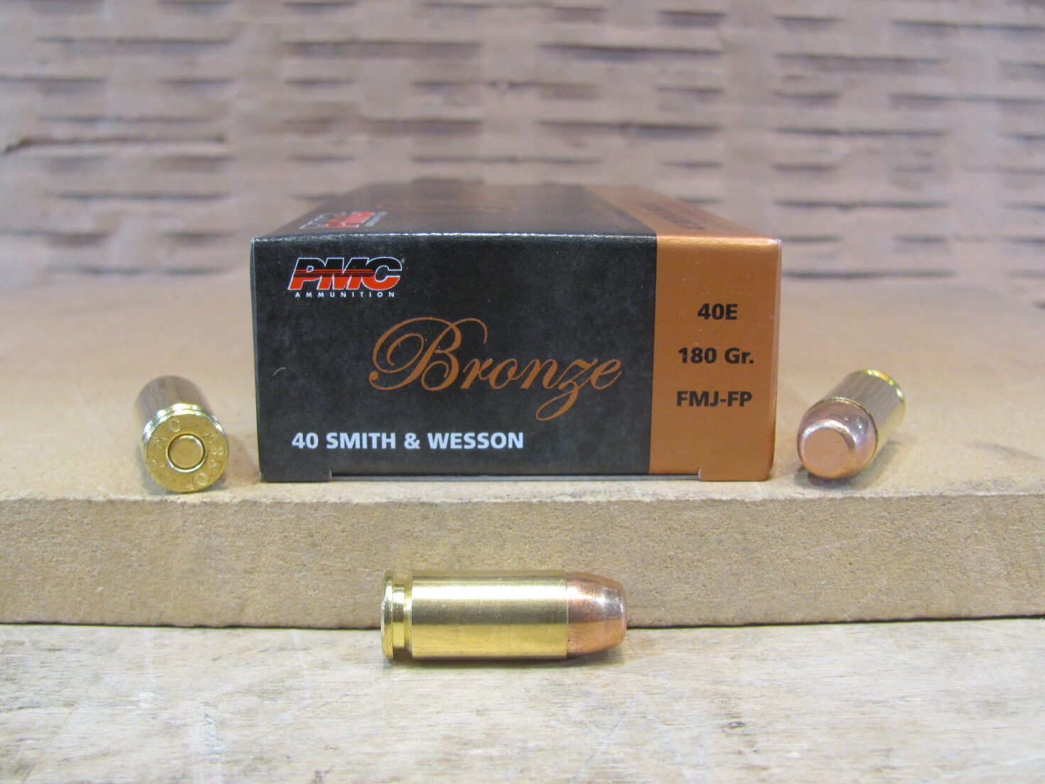 50 Round Box – 40 Cal PMC Bronze 180 Grain FMJ Target Ammo 40E