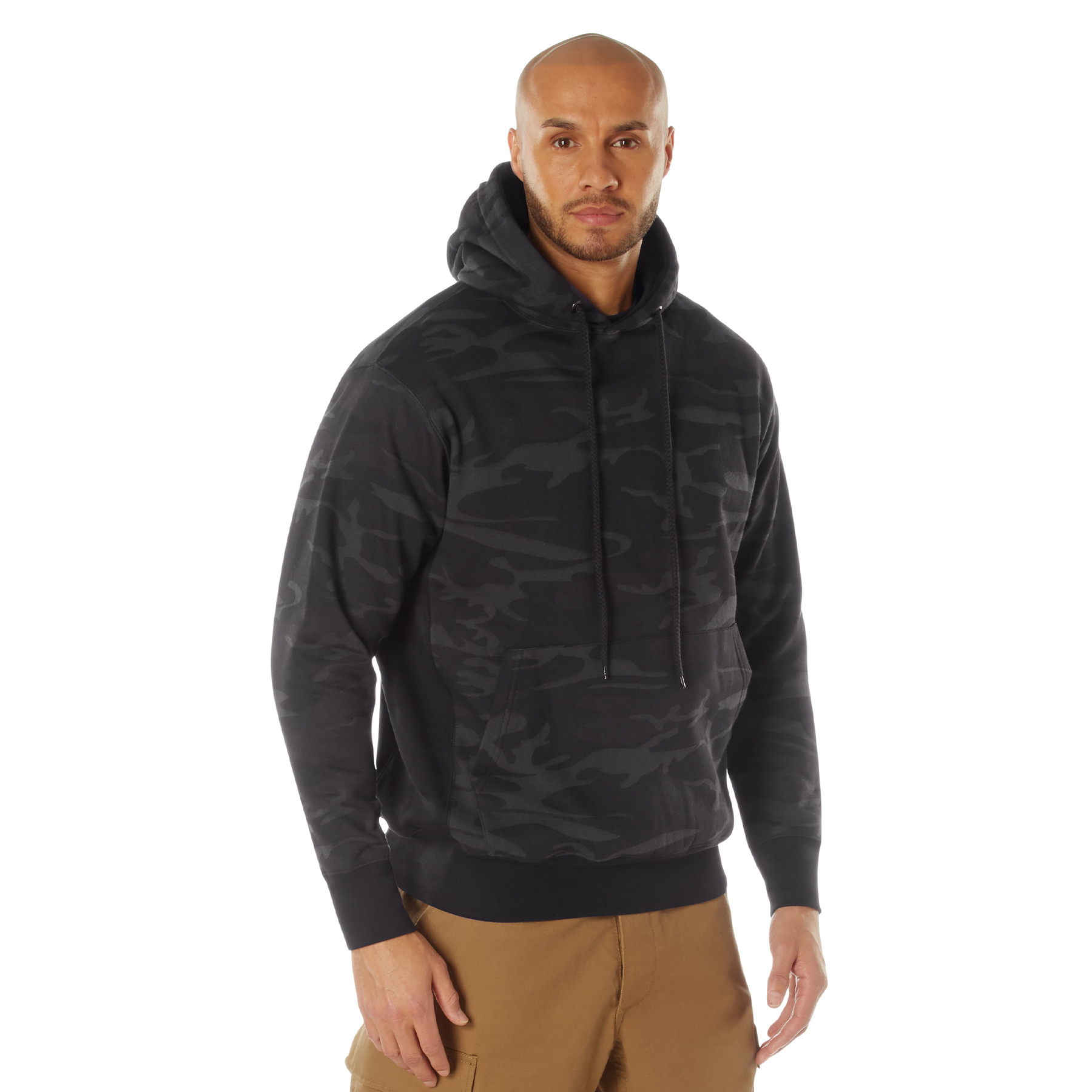 Rothco Midnight Camo Every Day Hoodie - Midnight Black Camo, Small