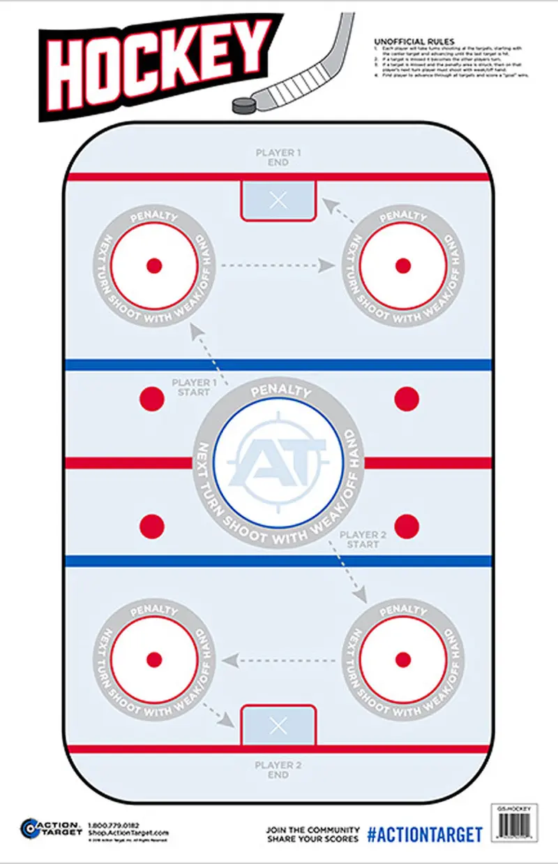 Action Target GSHOCKEY100 Entertainment Hockey Paper Hanging 23" x 35" Blue/White 100 Per Box
