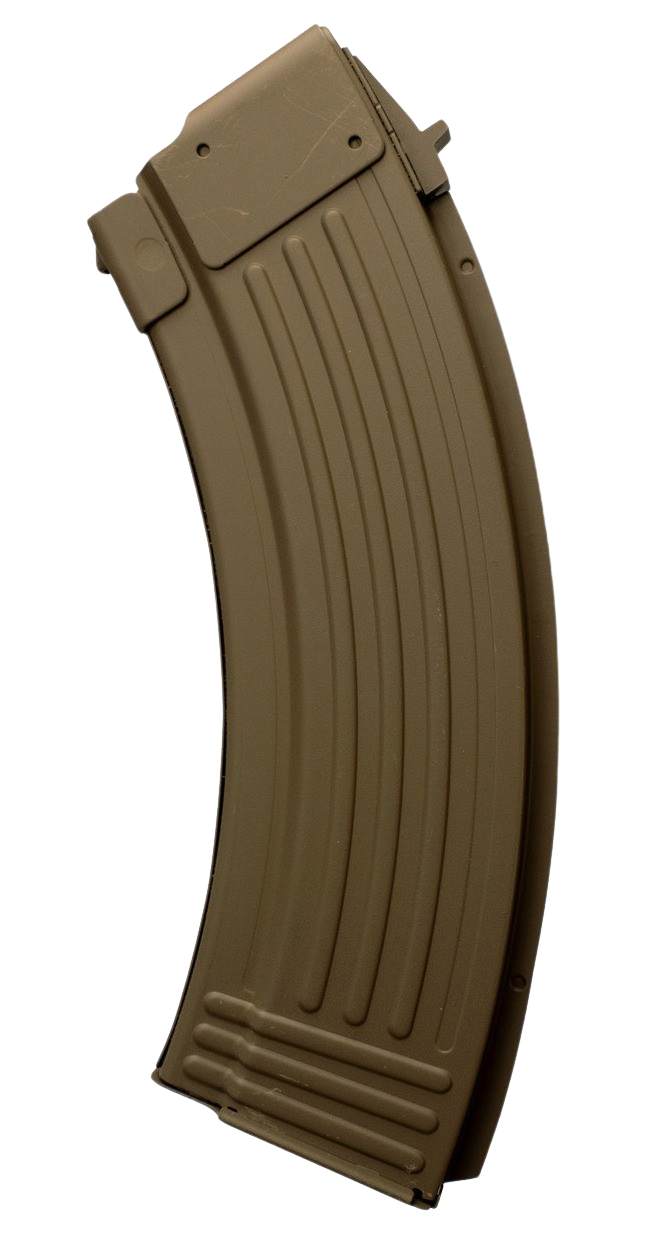 Global Ordnance(R) - 810091157466 - AK-47 7.62x39mm 30 Round FDE Steel Magazine
