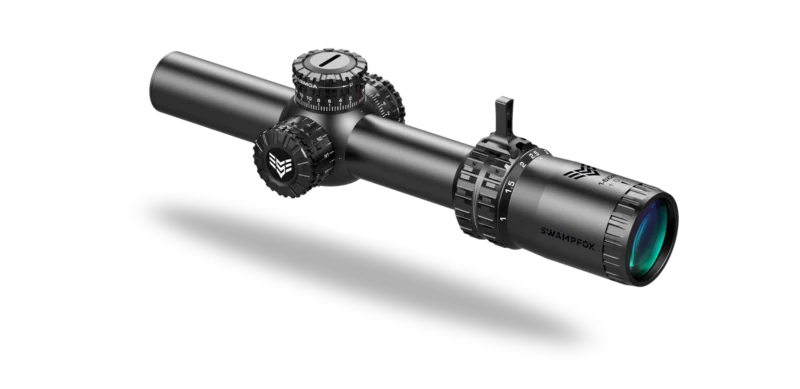 Swampfox Arrowhead LPVO Series Rifle Scope - 1-8x24 30mm SFP Red Guerrilla Dot BDC Long - Black