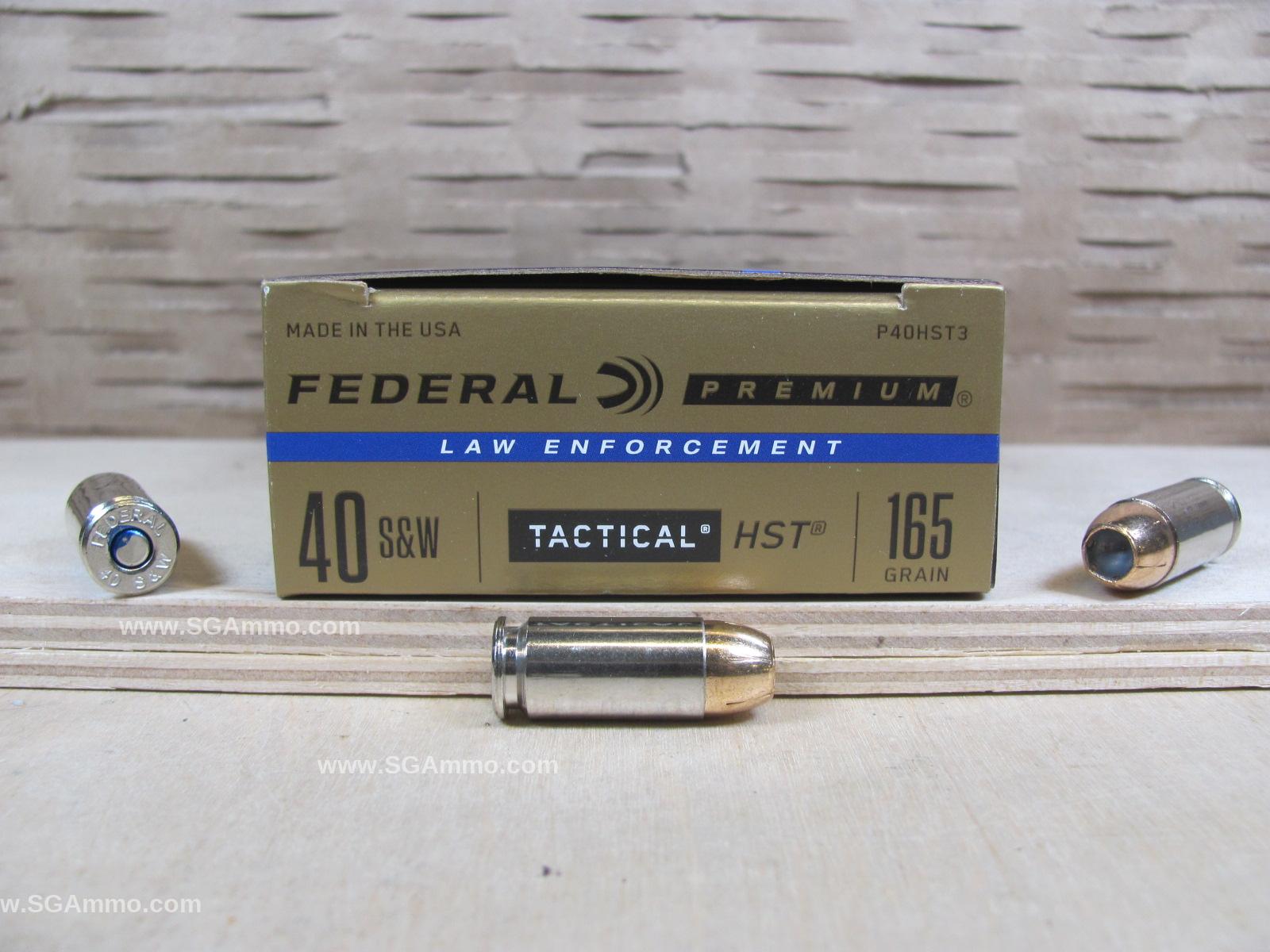 50 Round Box – 40 HST Federal LE 165 Grain Hollow Point Ammo – P40HST3