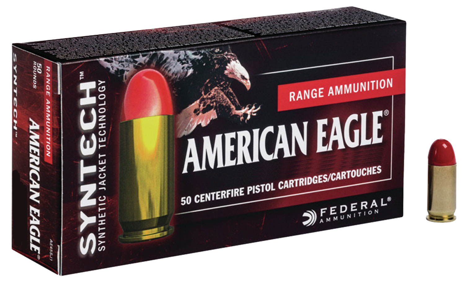 Federal American Eagle Syntech Action Pistol 150 gr Syntech Jacket Flat Nose 9mm Ammo, 50/box - AE9SJAP1