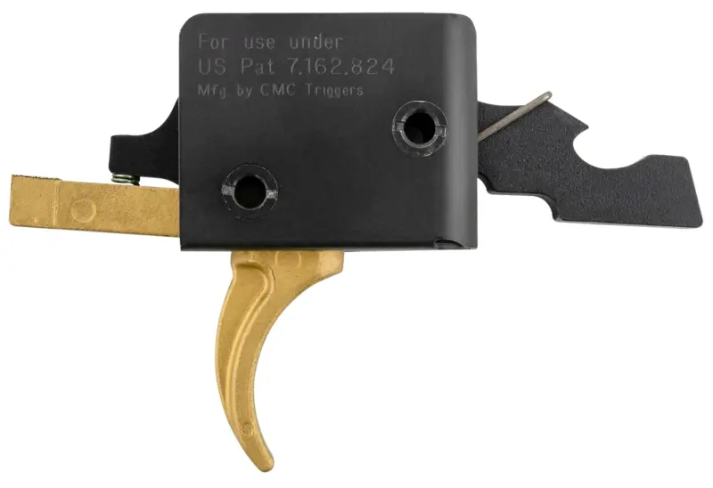 CMC Triggers 91501GF Drop-In Gold Finger Single-Stage Curved Trigger w/ 3-3.50 lbs Draw Weight Gold Finish