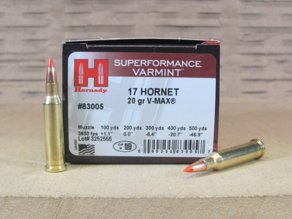250 Round Case – 17 Hornet Hornady 20 Grain V-max Ammo – 83005