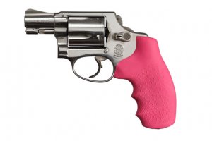 Hogue Monogrip Grips S&W J-Frame Round Butt Pink Rubber 60007