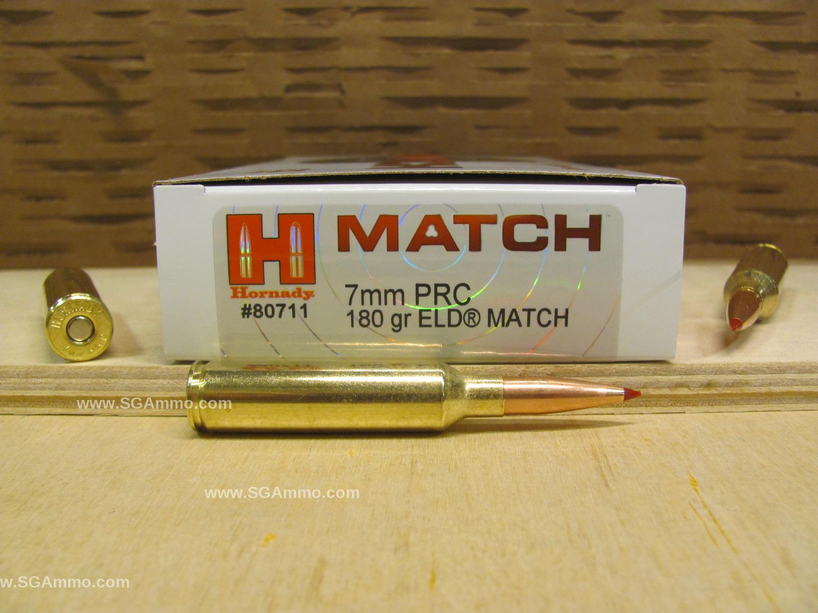 20 Round Box – 7mm PRC 180 Grain Hornady ELD Match Ammo – 80711